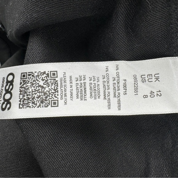 ASOS Coated Black Denim Mini Skirt | US Size 8 - Picture 8 of 8